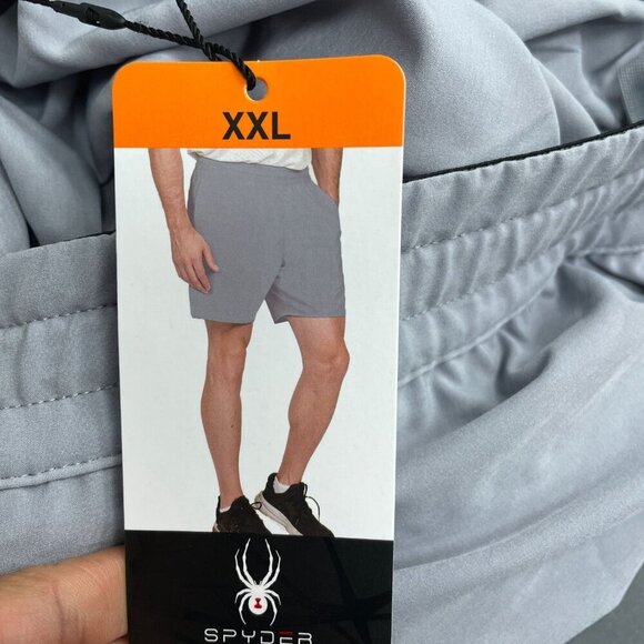 NEW Spyder Active Men's XXL Light Gray Athletic Shorts 90% Polyester 10% Spandex - Picture 6 of 9